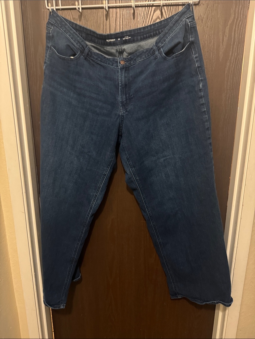 Dark Wash Wow Wide Leg High Rise Baggy Jeans Size 20 31” inseam Old Navy